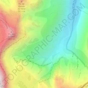 Escouerens topographic map, elevation, terrain
