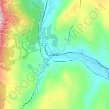 Ludlow topographic map, elevation, terrain