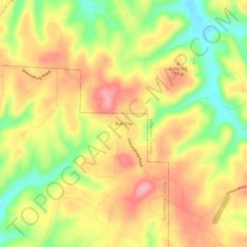 Bull City topographic map, elevation, terrain