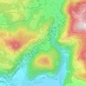 Pölling topographic map, elevation, terrain