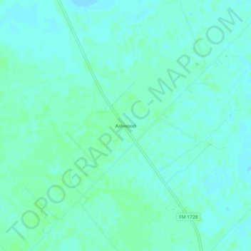 Ashwood topographic map, elevation, terrain