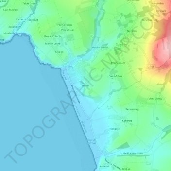 Beniel topographic map, elevation, terrain