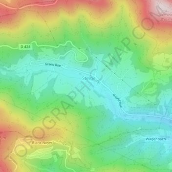 Champs des Fontaines topographic map, elevation, terrain