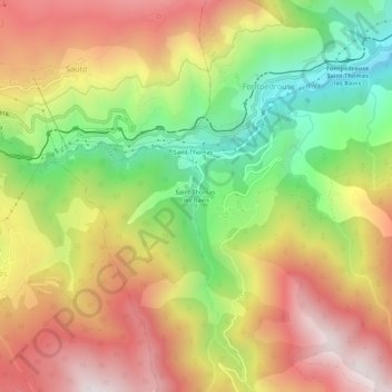 Saint-Thomas-les-Bains topographic map, elevation, terrain