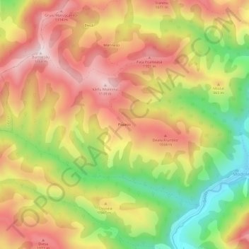 Popești topographic map, elevation, terrain