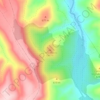 Cerro Mateo topographic map, elevation, terrain