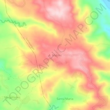 A. Mabini topographic map, elevation, terrain
