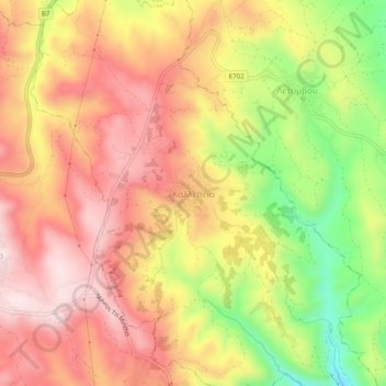Kallepeia topographic map, elevation, terrain