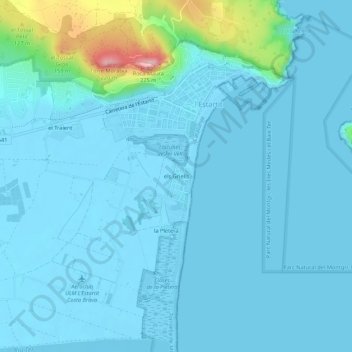 Els Griells topographic map, elevation, terrain