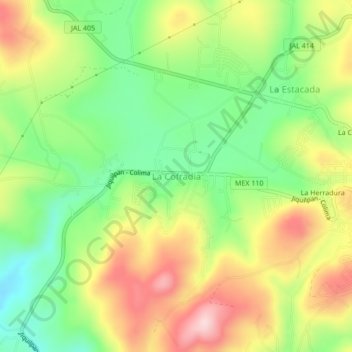 La Cofradía topographic map, elevation, terrain