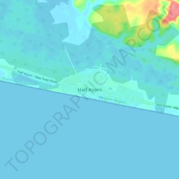 Half Assini topographic map, elevation, terrain