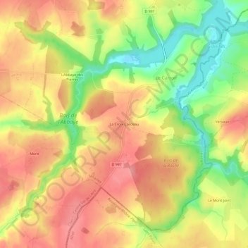 La Croix Cordeau topographic map, elevation, terrain