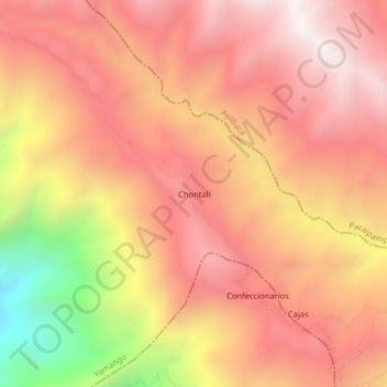 Chontali topographic map, elevation, terrain