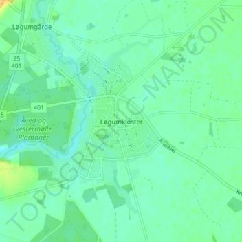 Løgumkloster topographic map, elevation, terrain