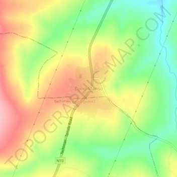 Bono Manso topographic map, elevation, terrain