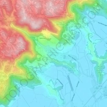 Barbarano Vicentino topographic map, elevation, terrain