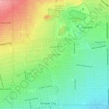 West Arcadia topographic map, elevation, terrain