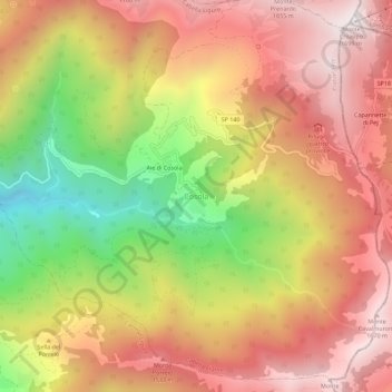 Cosola topographic map, elevation, terrain
