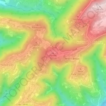 Fernet topographic map, elevation, terrain