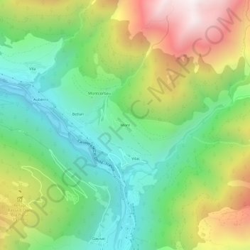 Mont topographic map, elevation, terrain