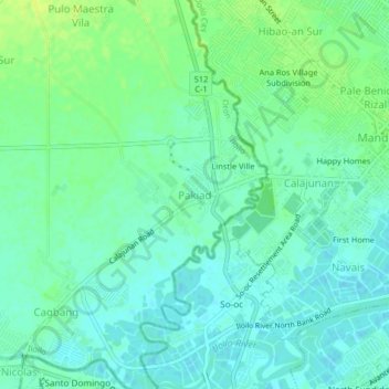 Pakiad topographic map, elevation, terrain