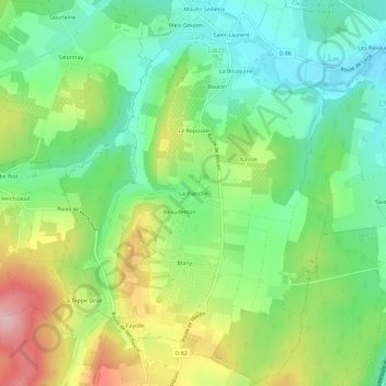 La Planche topographic map, elevation, terrain
