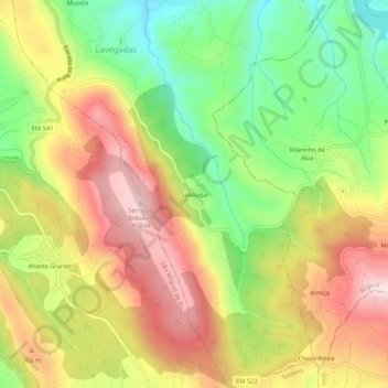 Sabouga topographic map, elevation, terrain