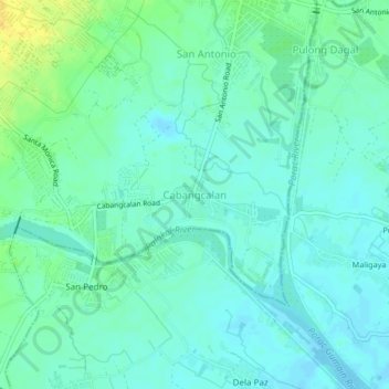 Cabangcalan topographic map, elevation, terrain