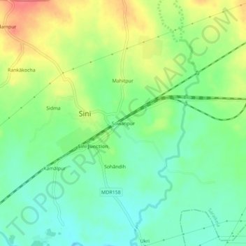 Sowanpur topographic map, elevation, terrain