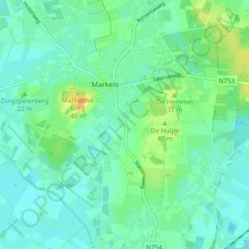 Beusbergen topographic map, elevation, terrain