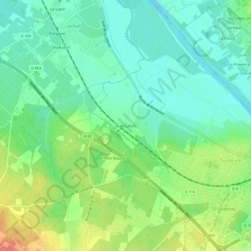 Jean Cabos topographic map, elevation, terrain