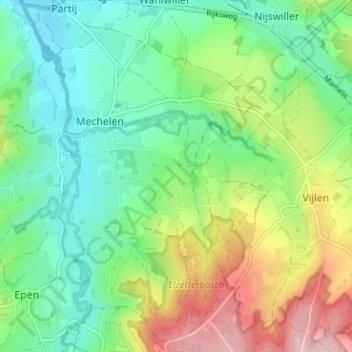 Elzet topographic map, elevation, terrain