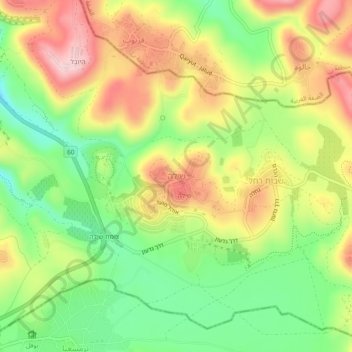 Shilo topographic map, elevation, terrain