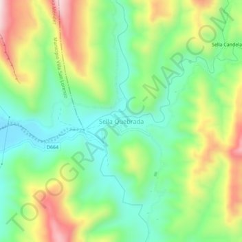Sella Quebrada topographic map, elevation, terrain