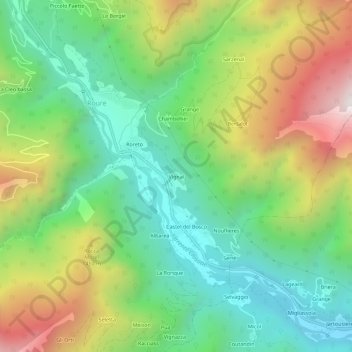 Vignal topographic map, elevation, terrain