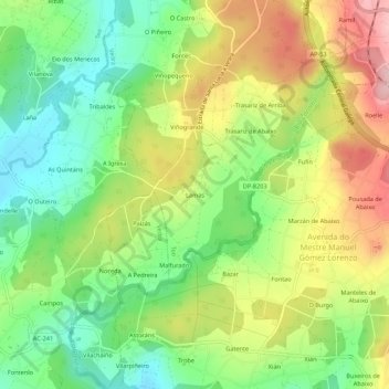 Lamas topographic map, elevation, terrain
