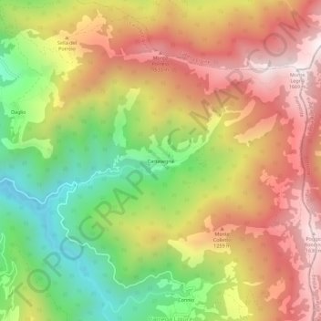 Cartasegna topographic map, elevation, terrain