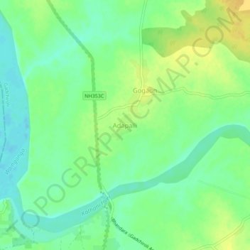 Adapalli topographic map, elevation, terrain
