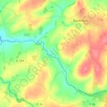 La Fougère topographic map, elevation, terrain