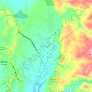 Minuyan topographic map, elevation, terrain
