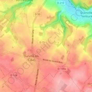 Froiderue topographic map, elevation, terrain
