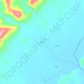 山口 topographic map, elevation, terrain