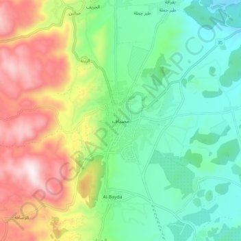 Masyaf topographic map, elevation, terrain