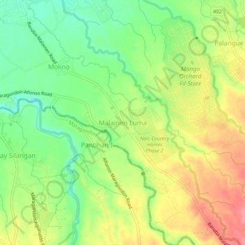 Malainen Luma topographic map, elevation, terrain