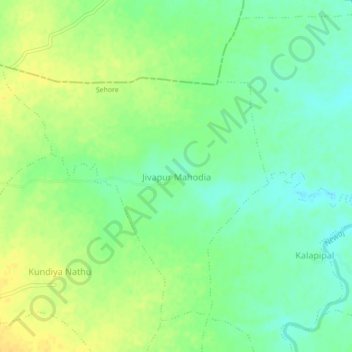 Jivapur Mahodia topographic map, elevation, terrain