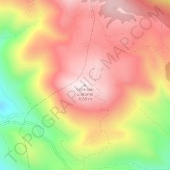 Colle San Giacomo topographic map, elevation, terrain