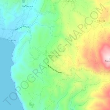 Akritochori topographic map, elevation, terrain