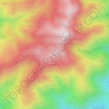 Sunset Point topographic map, elevation, terrain