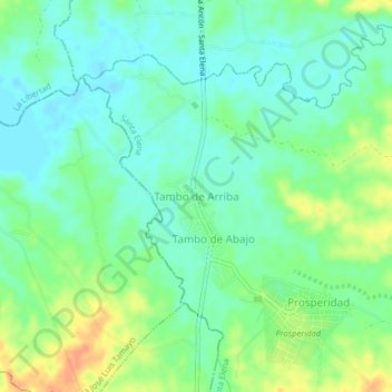 Tambo de Arriba topographic map, elevation, terrain