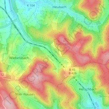 Frau-Nauses topographic map, elevation, terrain